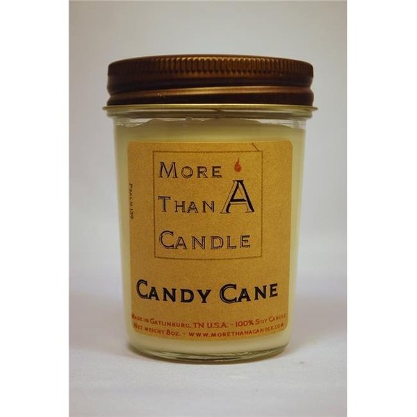 More Than A Candle More Than A Candle CDC8J 8 oz Jelly Jar Soy Candle; Candy Cane CDC8J